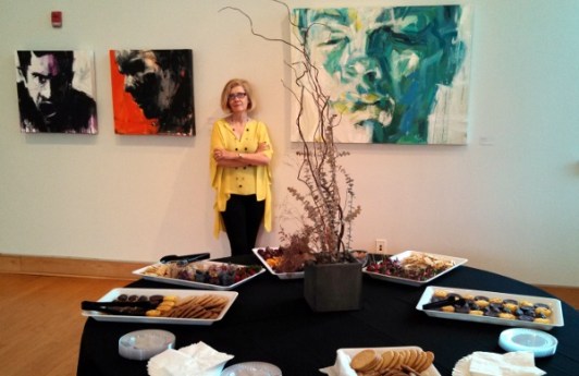 The artist ready for the opening at BlackRock