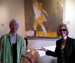 Susan Calloway (left) with me and my artwork "I Went, Not Looking Back"