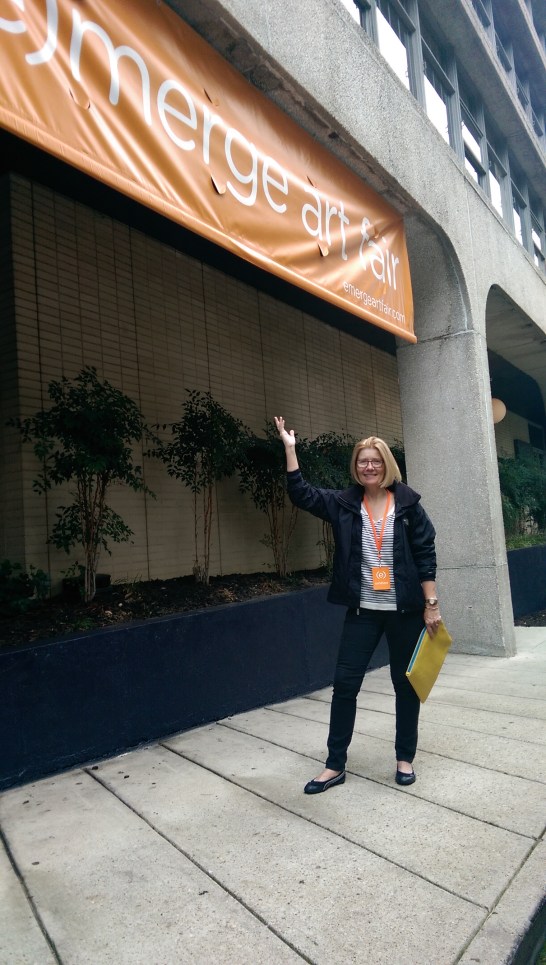 Artist Leslie Nolan at (e)merge art fair, DC