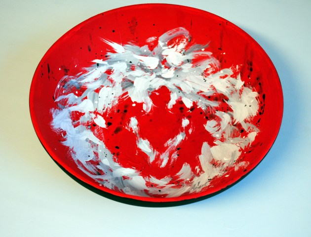 Tottering An Alchemical Vessel 11" diameter by 5" high ceramic bowl, acrylic and graphite