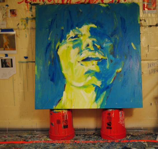 "Pretending To Be Brave" 48"x48" acrylic on canvas