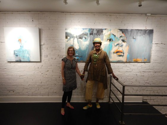 Artist Leslie Nolan With Marily Mojica at Susan Calloway Fine Arts Opening